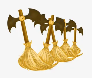 万圣节蝙蝠小扫把免抠