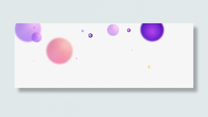 紫色渐变圆球飞舞免抠