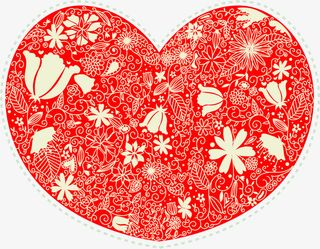 红色浪漫情人节花朵爱心免抠