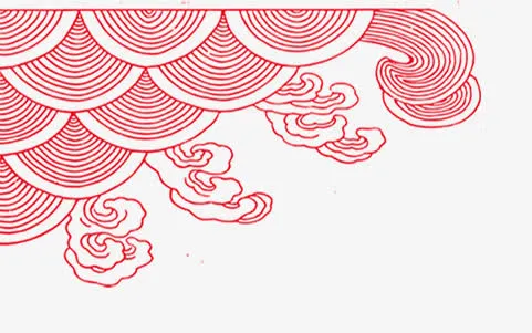 传统祥云水纹底纹免抠