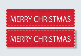 红色圣诞长条标题免抠