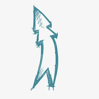 矢量蓝色手绘叠加箭号箭头免抠