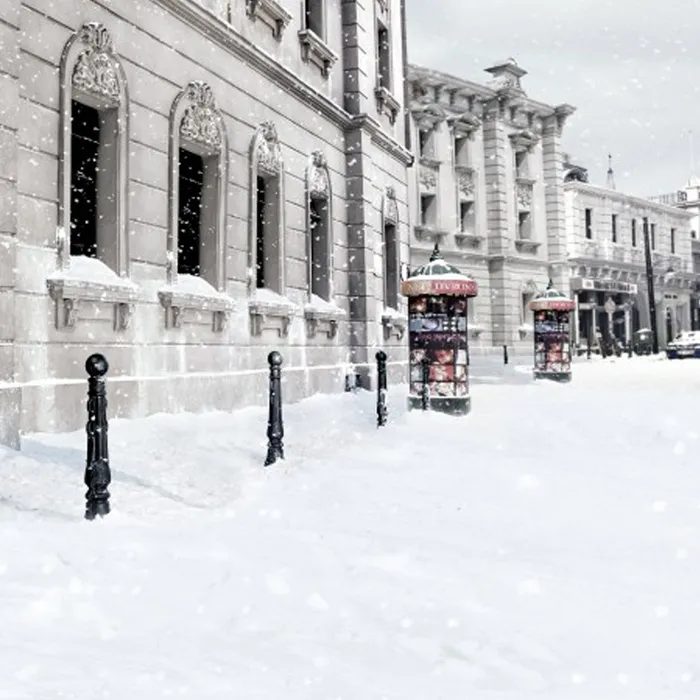 冬季街景雪地背景图高清