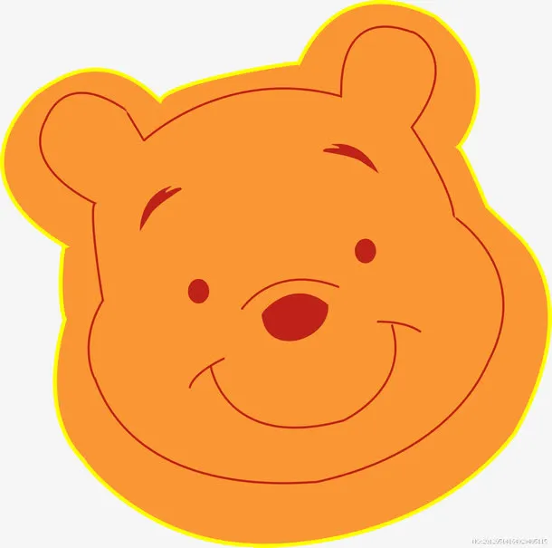 可爱橙色维尼熊头免抠