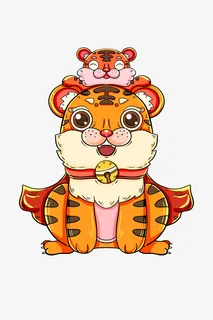 大老虎顶小老虎免抠 大老虎顶小老虎免抠