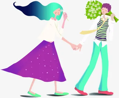 卡通玩耍情侣免抠