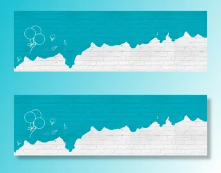 立体墙壁纹理蓝色海报banner高清