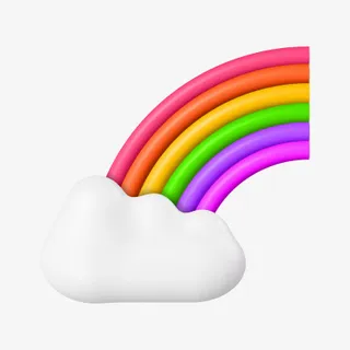 3D立体小彩虹免抠