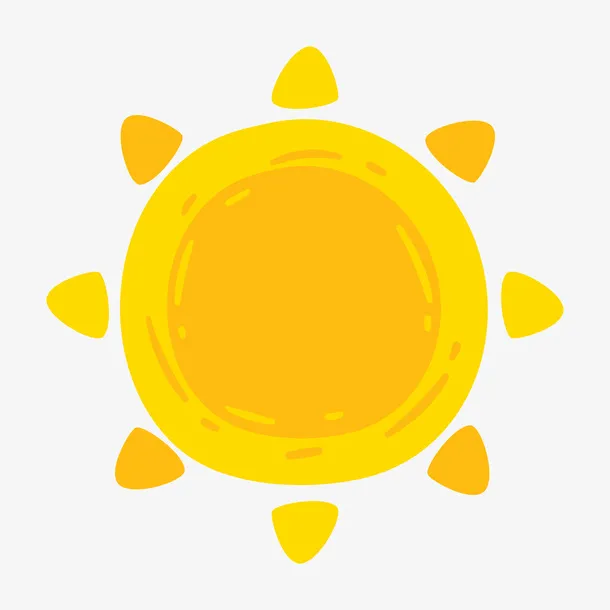 黄色手绘太阳png免抠