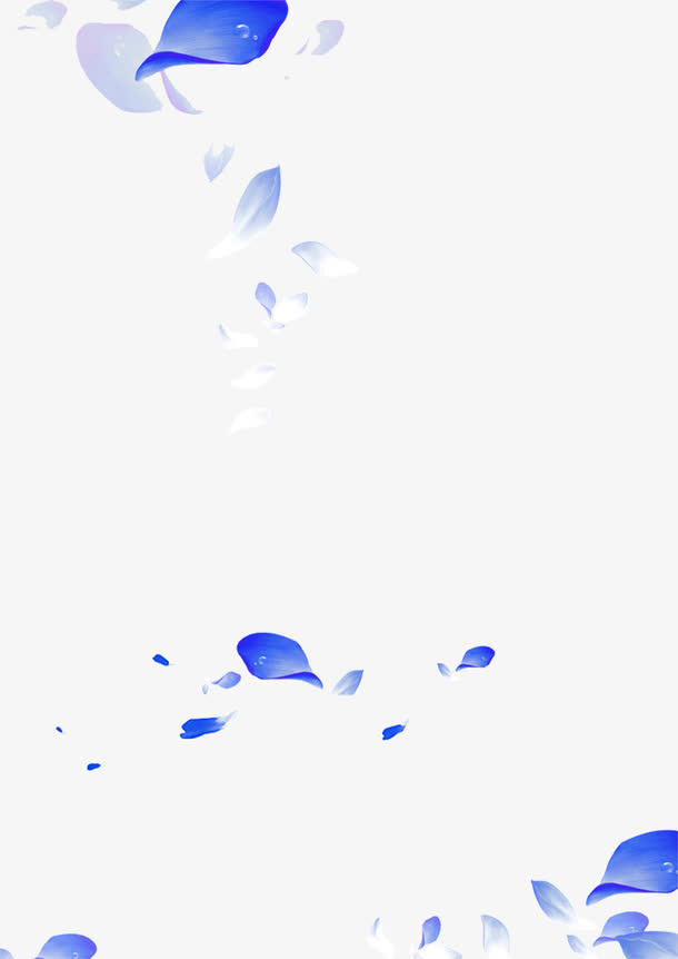 蓝色玫瑰花瓣免抠