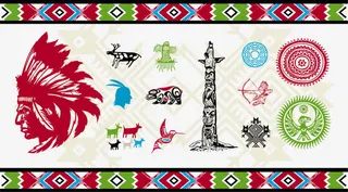 矢量印第安民族图腾免抠