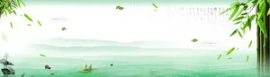 中国风绿色背景banner高清