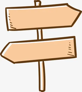 矢量手绘简约方向牌免抠