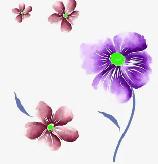 紫色红色五瓣花免扣素材免抠