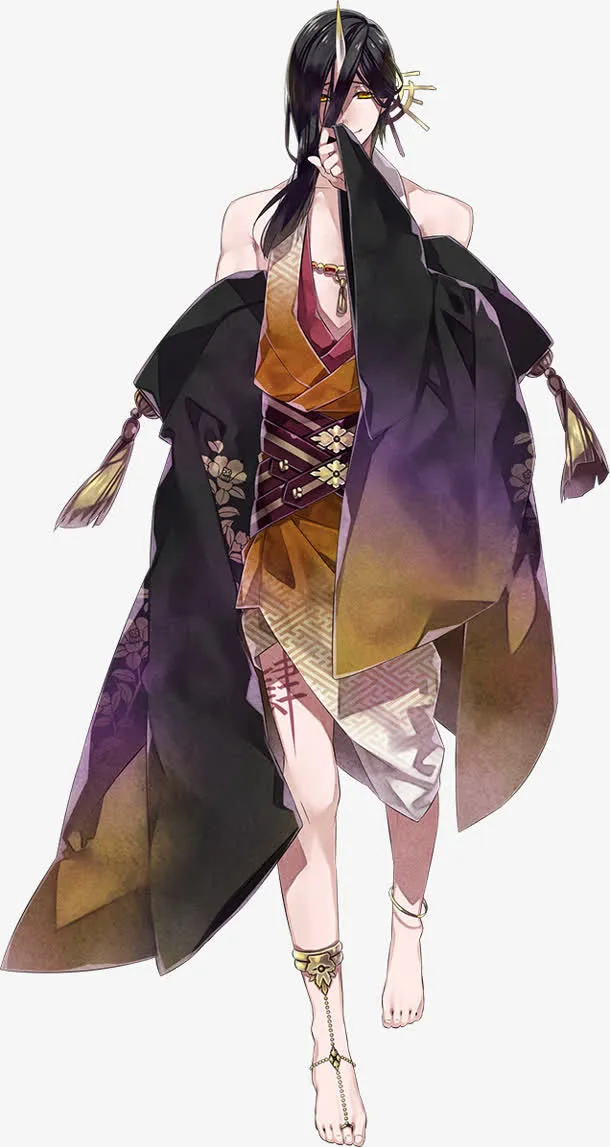 和服长发美男动漫免抠