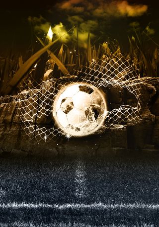 丝网里的足球背景素材高清