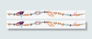 手绘水彩印第安部落风格羽毛挂件免抠