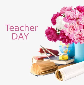 教师节鲜花免抠