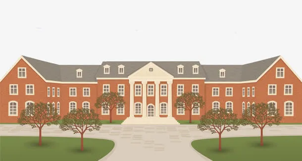 高等学府卡通绘制图免抠