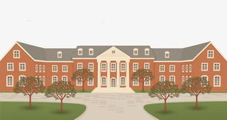 高等学府卡通绘制图免抠