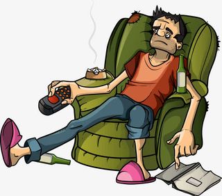 看电视的矢量男人免抠