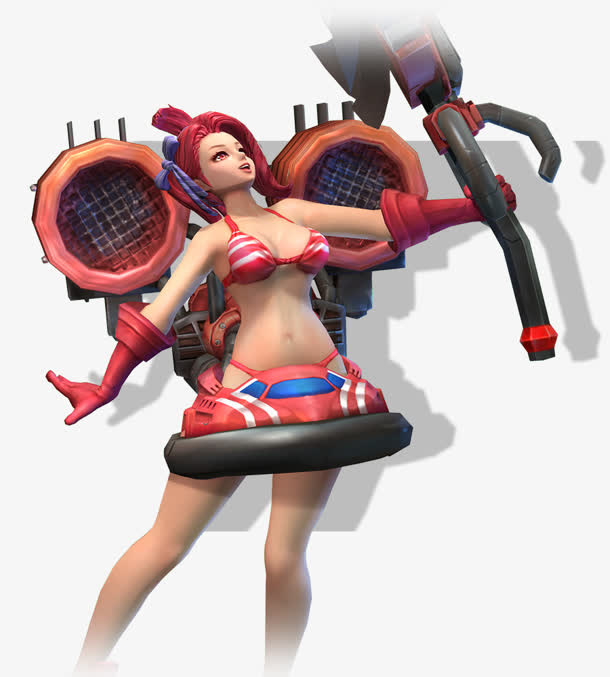 3D现代游戏比基尼美女免抠