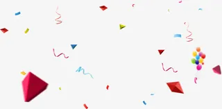 彩色漂浮设计几何图形免抠