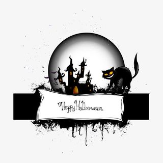 节日装饰万圣节黑猫banner