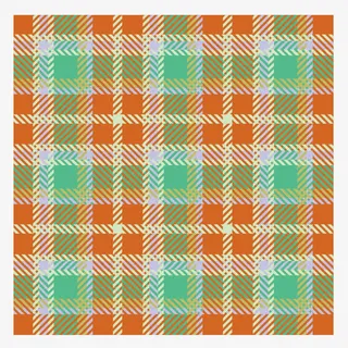 矢量手绘格子彩色餐布免抠