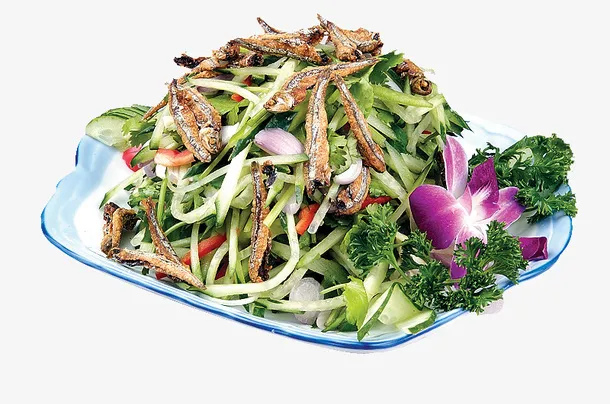 老虎菜拌鱼干免抠