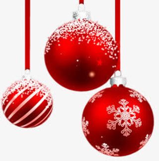 红色圣诞圆球设计冬日免抠