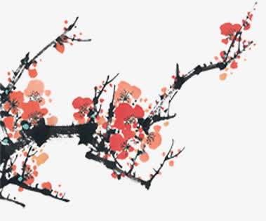 水墨梅花免抠