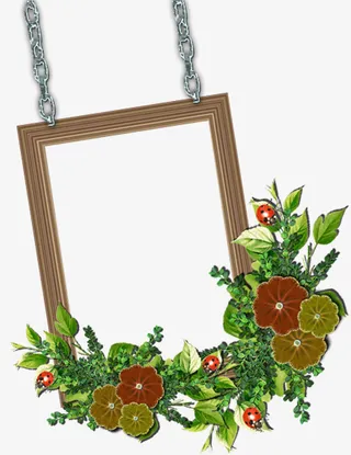 花草相框免抠