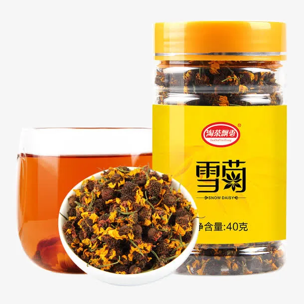 瓶装雪菊花免抠