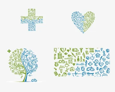 医疗图标拼合矢量图免抠