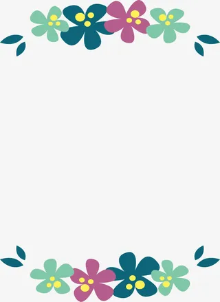 小清新野花标题框免抠