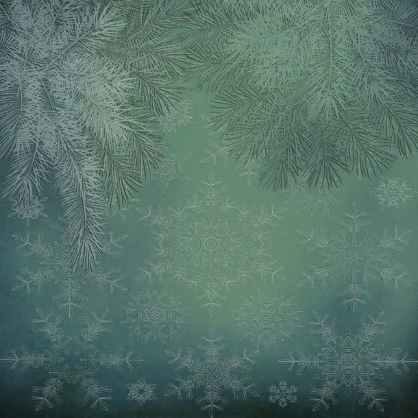 雪花绿色背景