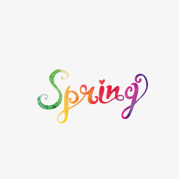 春天spring 水彩颜色免抠