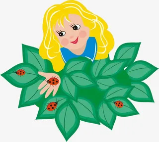 捉虫的女孩免抠