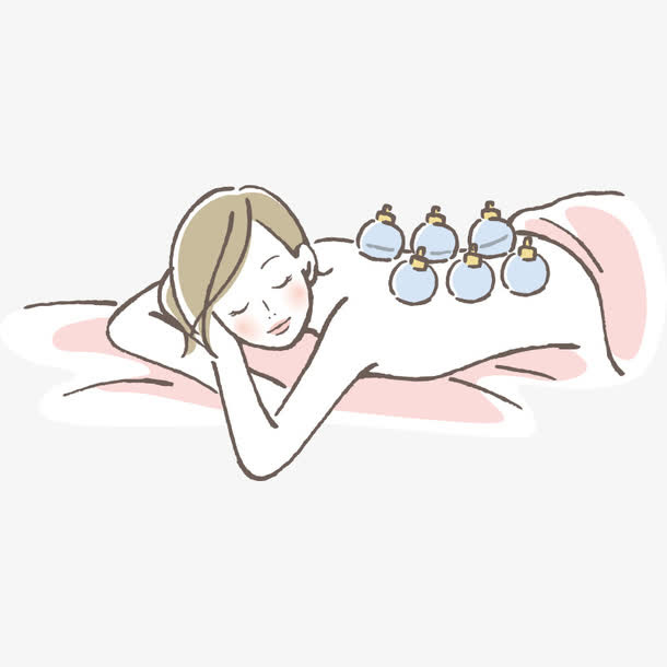 拔罐的美女免抠