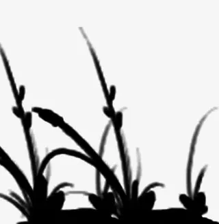 创意水墨植物免抠