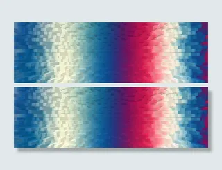 缤纷多彩色块渐变立体色块banner高清