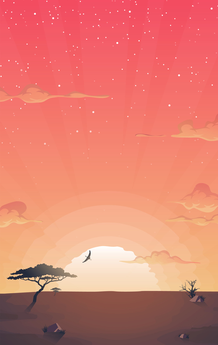 梦幻天空黄昏唯美平面广告高清