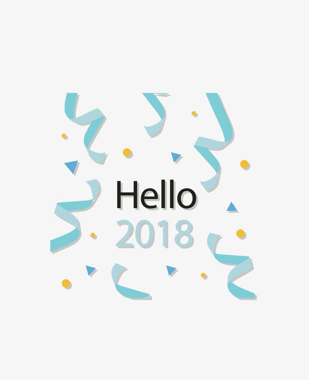 天蓝色螺旋彩带免抠