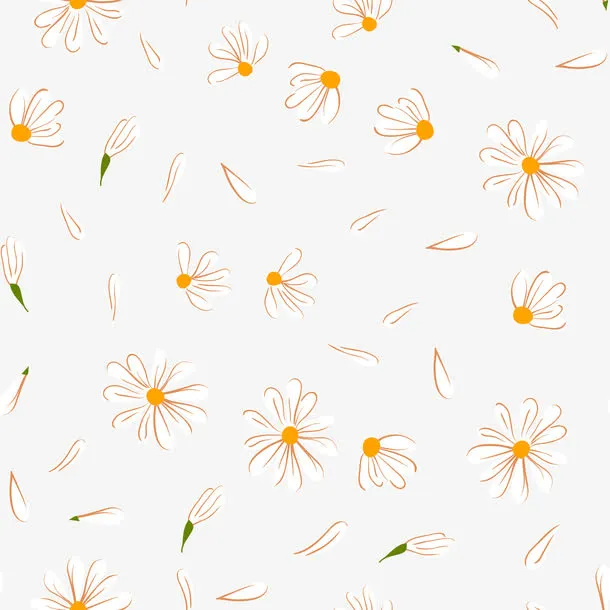 白色雏菊花无缝背景矢量素材