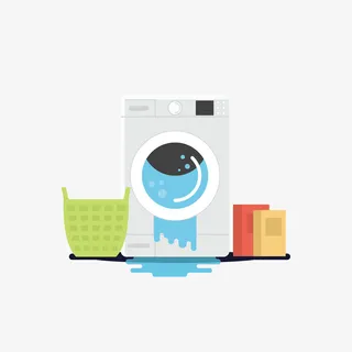 正在洗衣服的洗衣机免抠