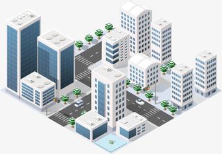 卡通简约装饰房子海报设计免抠