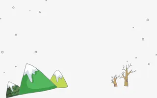 下雪天的树林免抠