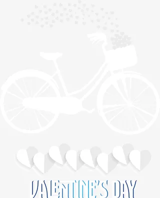 情人节爱心自行车免抠