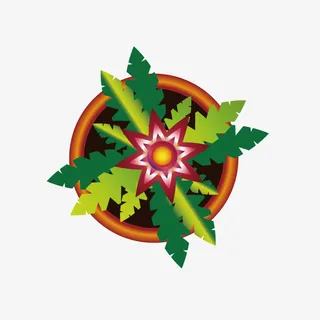 花盆绿植手绘简图免抠